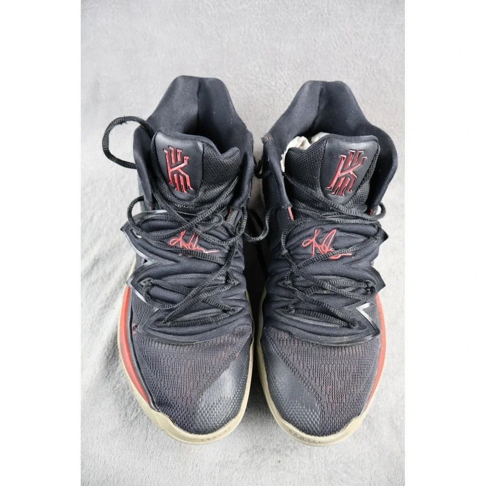 Nike Kyrie 5‎ Shoes Mens Size 11.5 Black Red Mid Top Basketball AO2918-600